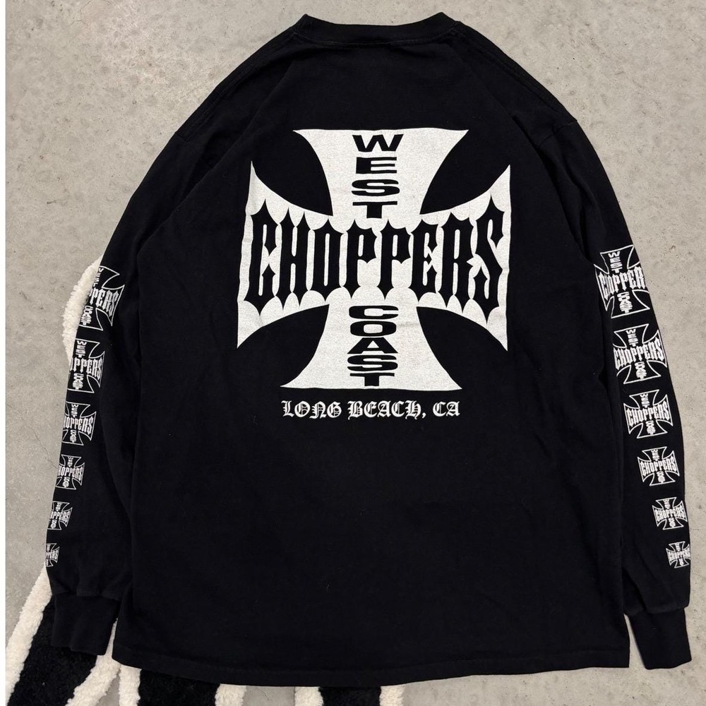 West Coast Choppers Long Beach CA Long Sleeve Graphic Tee Black XL